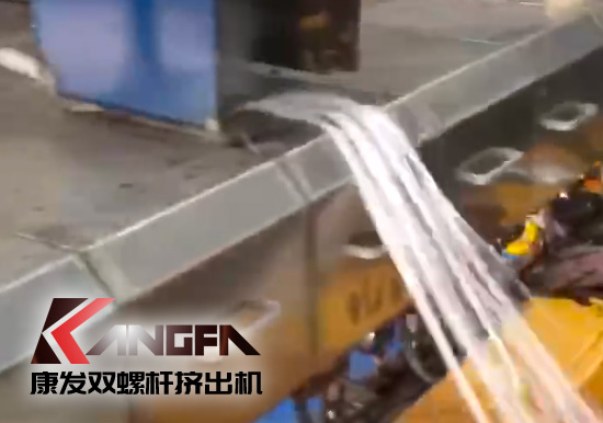 康發(fā)雙螺桿無網模頭現場試機視頻